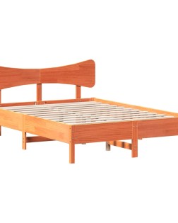 Viaszbarna tömör fenyőfa ágy matrac nélkül 120 x 190 cm