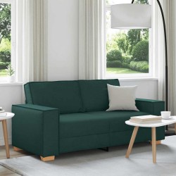 Kétszemélyes sötétzöld szövetkanapé 140 cm