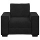 Fekete bársony kanapéfotel 59 cm
