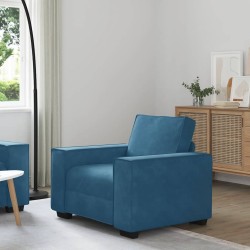 Kék bársony kanapéfotel 59 cm
