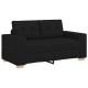Fekete szövet loveseat kanapé 120 cm