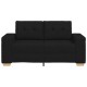 Fekete szövet loveseat kanapé 120 cm