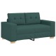 Sötétzöld szövet loveseat kanapé 120 cm