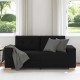 Fekete szövet loveseat kanapé 140 cm