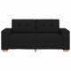 Fekete szövet loveseat kanapé 140 cm