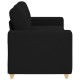 Fekete szövet loveseat kanapé 140 cm