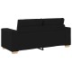 Fekete szövet loveseat kanapé 140 cm