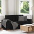 Fekete szövet loveseat kanapé 140 cm