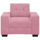 Rózsaszín bársony kanapéfotel 59 cm