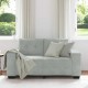 Világosszürke bársony loveseat kanapé 120 cm