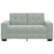 Világosszürke bársony loveseat kanapé 120 cm