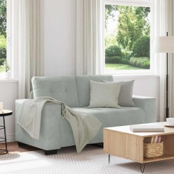 Világosszürke bársony loveseat kanapé 120 cm
