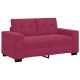 Bordó bársony loveseat kanapé 120 cm