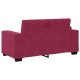 Bordó bársony loveseat kanapé 120 cm