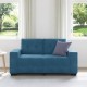 Kék bársony loveseat kanapé 120 cm