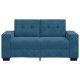 Kék bársony loveseat kanapé 120 cm