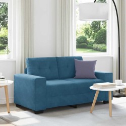 Kék bársony loveseat kanapé 120 cm