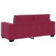 Bordó bársony loveseat kanapé 140 cm