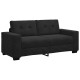 Fekete bársony loveseat kanapé 140 cm