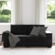 Fekete bársony loveseat kanapé 140 cm