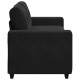 Fekete bársony loveseat kanapé 140 cm