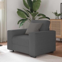 Sötétszürke kordbársony szövet kanapéfotel 59 cm