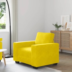 Sárga bársony kanapéfotel 60 cm