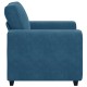 Kék bársony kanapéfotel 60 cm