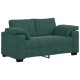 Sötétzöld bársony loveseat kanapé 120 cm