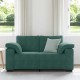 Sötétzöld bársony loveseat kanapé 120 cm