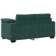 Sötétzöld bársony loveseat kanapé 120 cm
