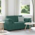 Sötétzöld bársony loveseat kanapé 120 cm