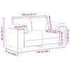 Krém bársony loveseat kanapé 160x77x82 cm