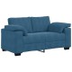 Kék bársony loveseat kanapé 120 cm