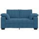 Kék bársony loveseat kanapé 120 cm