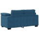 Kék bársony loveseat kanapé 120 cm