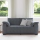 Sötétszürke bársony loveseat kanapé 140 cm