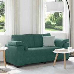 Sötétzöld bársony loveseat kanapé 140 cm