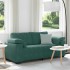 Sötétzöld bársony loveseat kanapé 140 cm