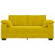 Sárga bársony loveseat kanapé 140 cm