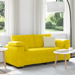 Sárga bársony loveseat kanapé 140 cm