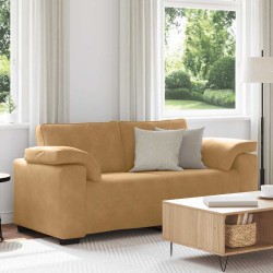Barna bársony loveseat kanapé 140 cm