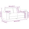 Krém bársony loveseat kanapé 180x77x82 cm