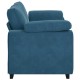 Kék bársony loveseat kanapé 140 cm
