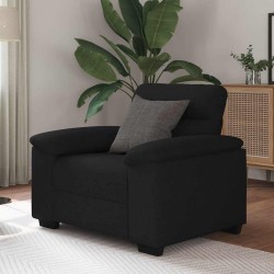 Fekete szövet kanapéfotel 60 cm