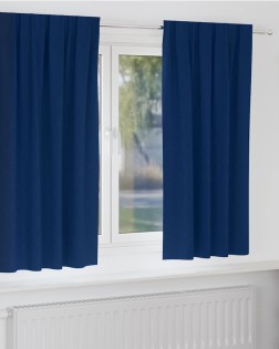 Fekete függöny gyűrűkkel 2 pcs sötét kék 175 x 140 cm