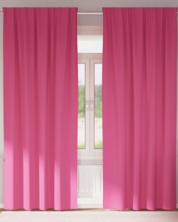 Fekete függöny gyűrűkkel 2 pcs élénk rózsaszín 225 x 140 cm