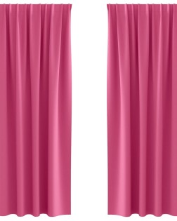 Fekete függöny gyűrűkkel 2 pcs élénk rózsaszín 225 x 140 cm