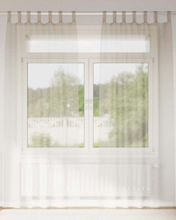 Voile függöny 2 pcs homokszín 245 x 140 cm poliészter