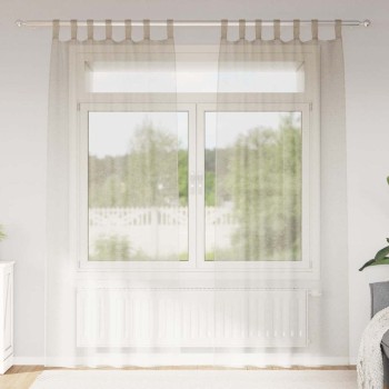 Voile függöny 2 pcs homokszín 245 x 140 cm poliészter